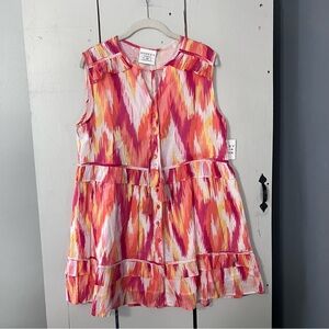 Bohera Color Delight Sleeveless Tiered Dress Medium Designed In Italy 100%Cotton